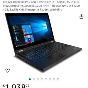 Thinkpad p15 gen 2 DISCOUNTED 80% off with windows 11 home and MS suite MINT